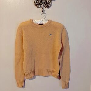 Vintage Butter Yellow Silver Unicorn Wool Sweater